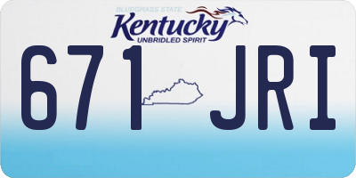 KY license plate 671JRI