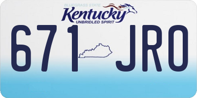 KY license plate 671JRO