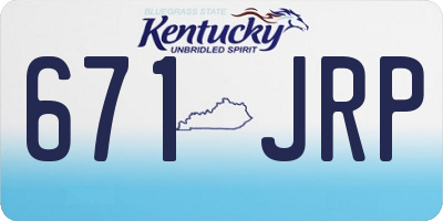 KY license plate 671JRP