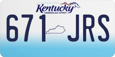 KY license plate 671JRS