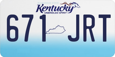 KY license plate 671JRT