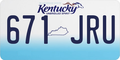 KY license plate 671JRU
