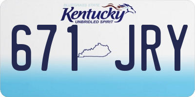 KY license plate 671JRY