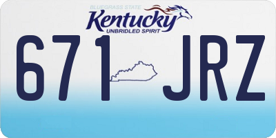 KY license plate 671JRZ