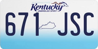 KY license plate 671JSC
