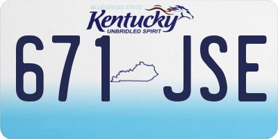 KY license plate 671JSE