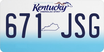 KY license plate 671JSG