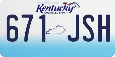 KY license plate 671JSH