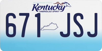 KY license plate 671JSJ