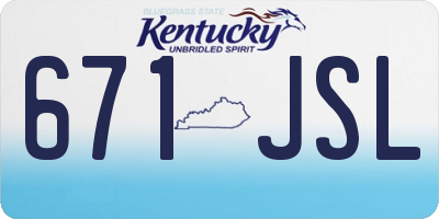 KY license plate 671JSL
