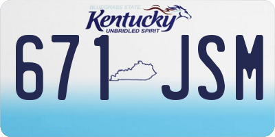 KY license plate 671JSM