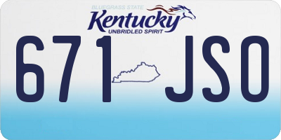 KY license plate 671JSO