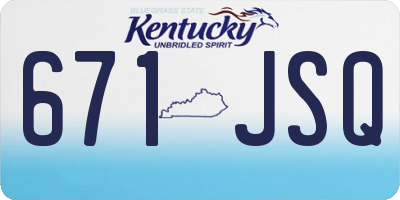 KY license plate 671JSQ
