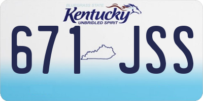 KY license plate 671JSS