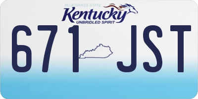 KY license plate 671JST