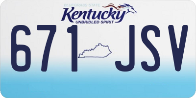 KY license plate 671JSV