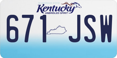 KY license plate 671JSW