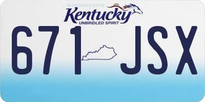 KY license plate 671JSX