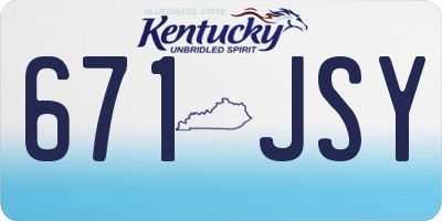 KY license plate 671JSY