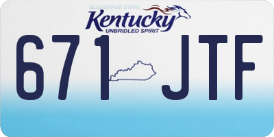 KY license plate 671JTF