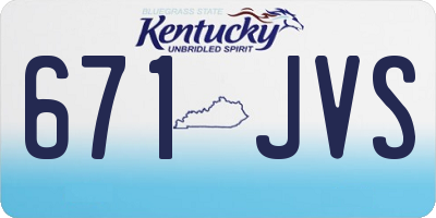 KY license plate 671JVS