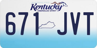 KY license plate 671JVT