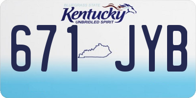 KY license plate 671JYB