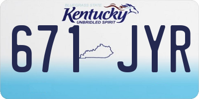 KY license plate 671JYR