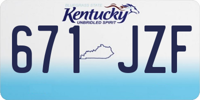 KY license plate 671JZF