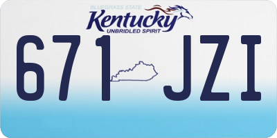 KY license plate 671JZI