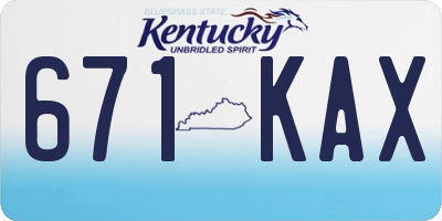 KY license plate 671KAX