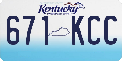 KY license plate 671KCC