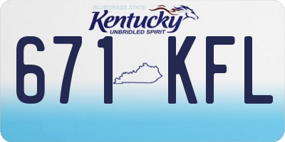 KY license plate 671KFL