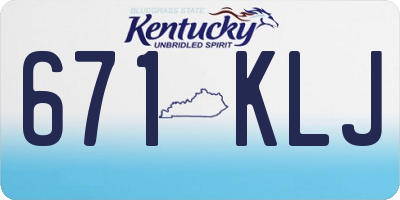 KY license plate 671KLJ