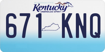 KY license plate 671KNQ
