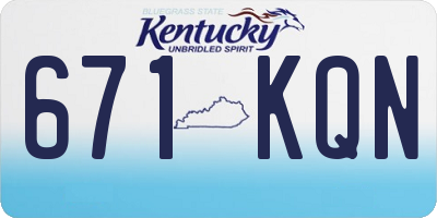 KY license plate 671KQN