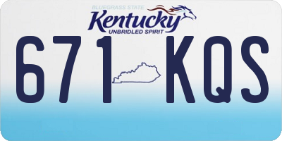 KY license plate 671KQS