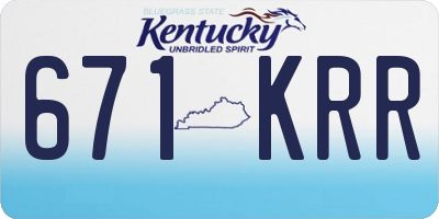 KY license plate 671KRR