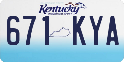 KY license plate 671KYA