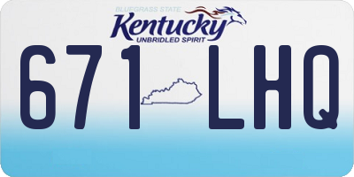 KY license plate 671LHQ