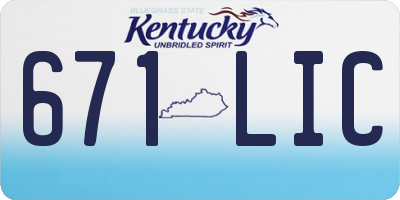 KY license plate 671LIC