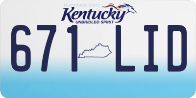 KY license plate 671LID
