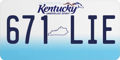 KY license plate 671LIE