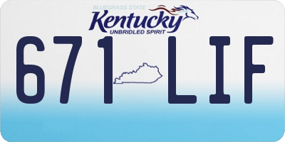 KY license plate 671LIF