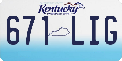 KY license plate 671LIG