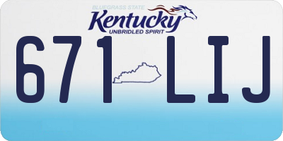 KY license plate 671LIJ