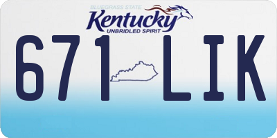 KY license plate 671LIK