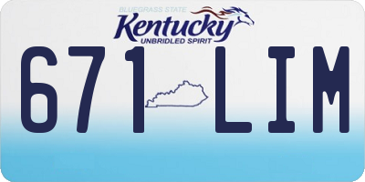 KY license plate 671LIM