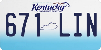 KY license plate 671LIN