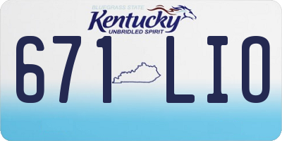 KY license plate 671LIO
